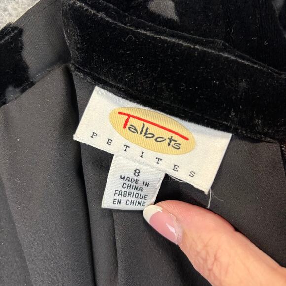 VTG Talbots Maxi Skirt 8 Silk Velvet Burnout Floral Whimsygoth Feminine Cocktail - Picture 8 of 10